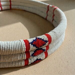Vintage Zulu Beaded Belt – South African Tribal Waist Belt – Glass Seed Beads